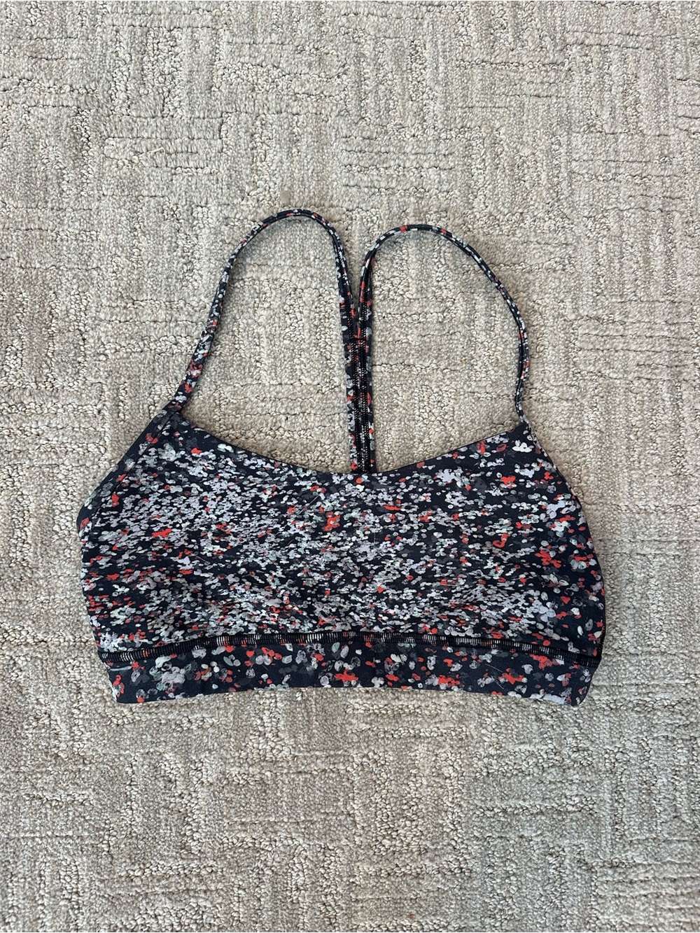 Lululemon Flo Y Bra, size 6 Navy and Red